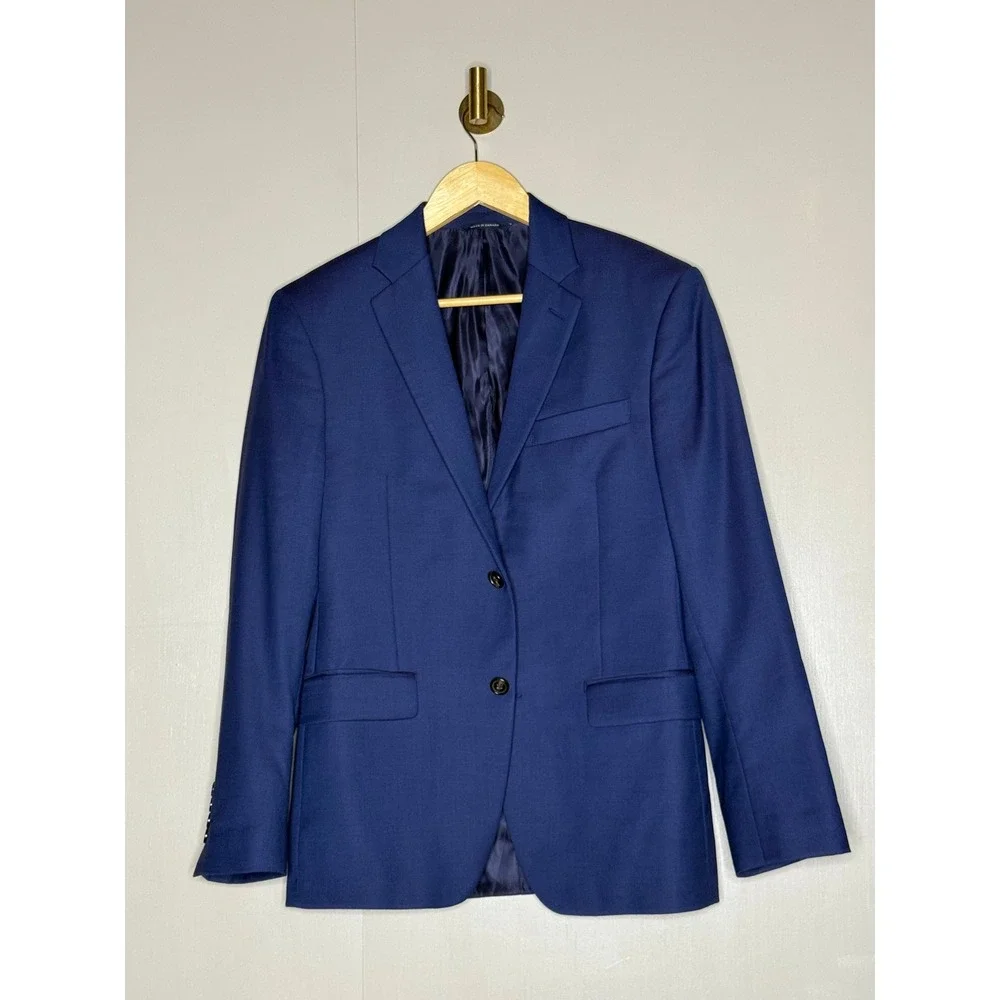 Wool Blend Ralph Lauren Slim Fit Blue Sport Coat Blazer Made in Canada‎